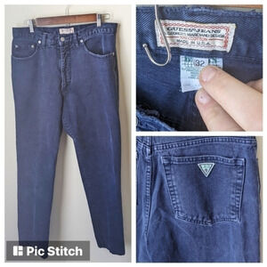 Vintage Guess‎ Jeans Georges Marciano Design Men's 32 Navy Jeans Made in The USA